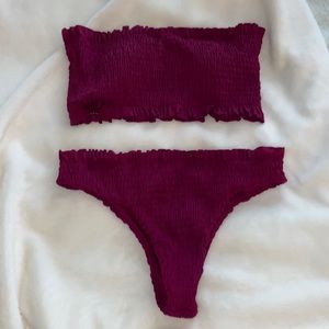 Bandeau ruched bikini